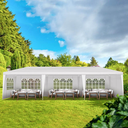 1 Set of 10'x30' Party Tent Canopy for Outdoor Weddings, Heavy-Duty Waterproof Event Shelter with Removable Sidewalls, Ideal for Parties, Booths, and Gatherings. - Discount Msrp 