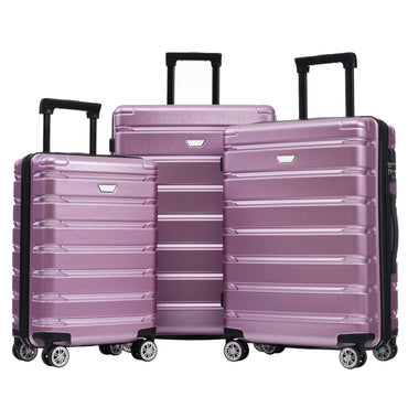 Hardshell Luggage Set 3 Piece, Durable ABS+PC Travel Suitcase with Spinner Wheels for Men Women (20/24/28 Inch) - Discount Msrp 
