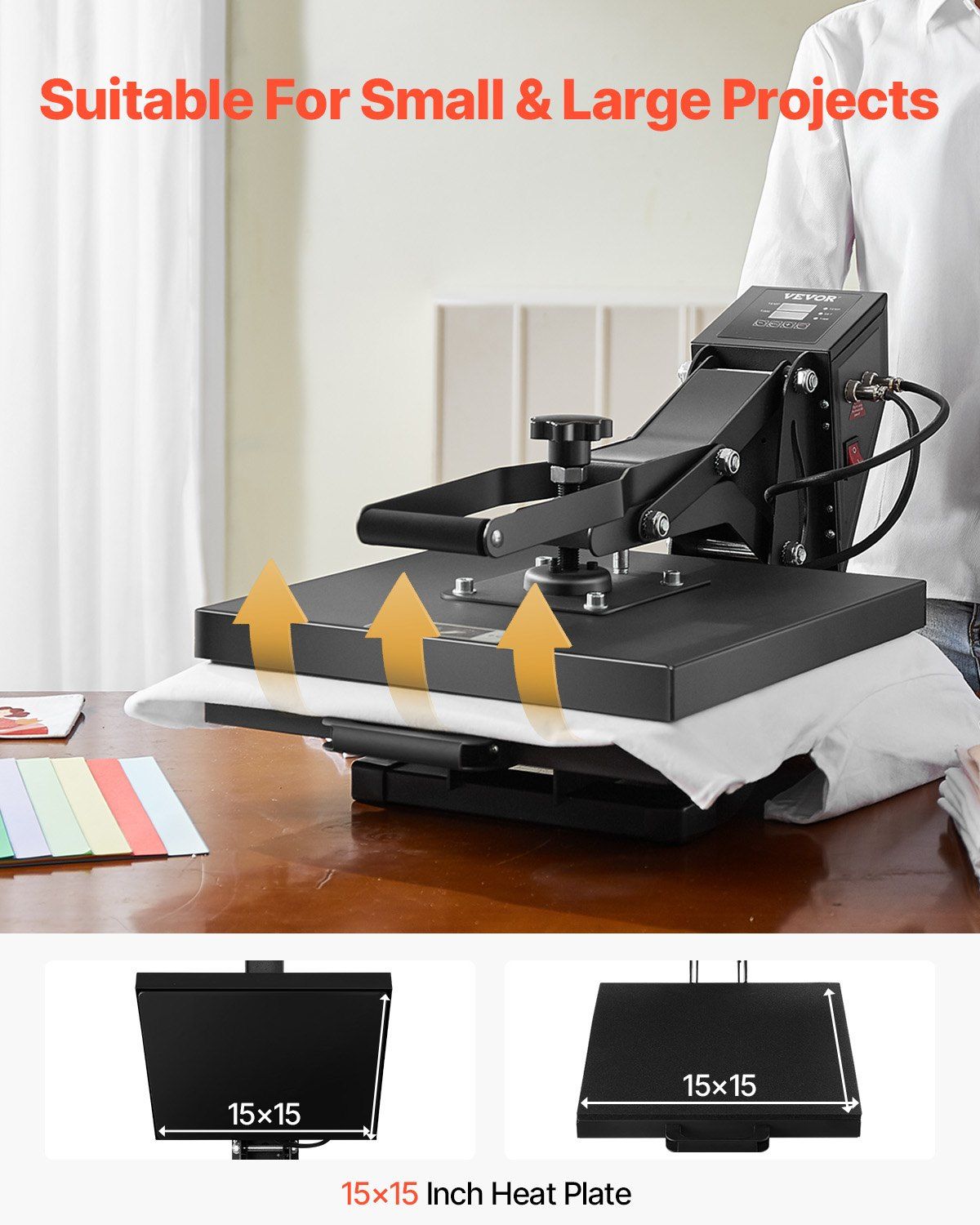Heat Press Machine 15 x 15 inch Sublimation Printer Transfer for DIY T-shirt - Discount Msrp 