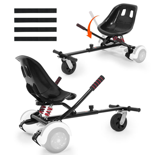 VEVOR Hoverboard Seat Attachment, for 6.5" 8" 8.5" 10" Hoverboards, Dual Shock Absorption System, Grips Control, Adjustable Length 270 LBS load Capacity, Hover Board Buggy Attachment, for Kids Adults - Discount Msrp 