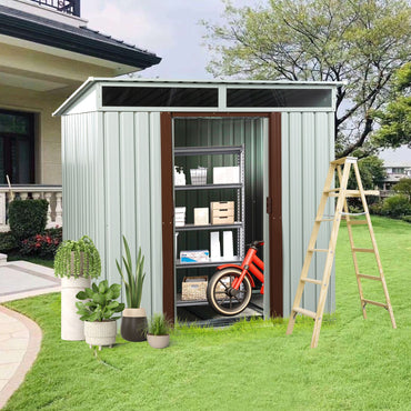 6ft x 5ft Outdoor Metal Storage Shed White - Discount Msrp 