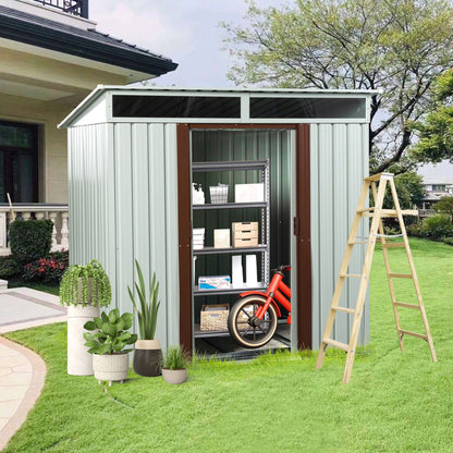6ft x 5ft Outdoor Metal Storage Shed White - Discount Msrp 