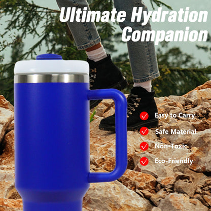 40oz V2 large capacity tumbler, With Handle And Straw Lid, Insulated Reusable Stainless Steel Water Bottles Travel Mug Coffee Cup car cup water cup For Men Women Outdoor Camping Driving, gift - Discount Msrp 