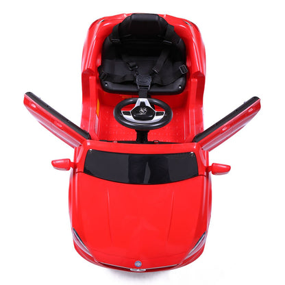 6V Licensed Electric Vehicle, Kid Ride on Car with Parental Remote Control ,MP3 Player Headlights Opening Doors for Children 3-8, Red - Discount Msrp 