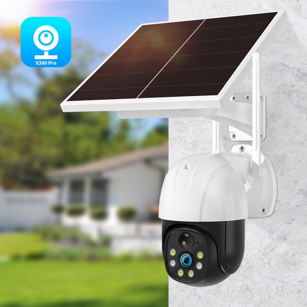V380 P5 WiFi IP65 Waterproof Camera Outdoor Low Power Solar Ball Wireless Camera; 1080P HD IP Security Camera With Auto Tracking IR Night Vision Without TF/SD Card - Discount Msrp 
