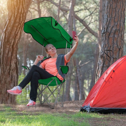 Foldable Beach Canopy Chair Sun Protection Camping Lawn Canopy Chair 330LBS Load Folding Seat - Discount Msrp 