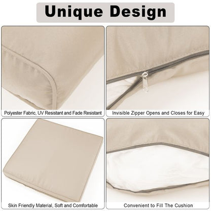 14 PCS Outdoor Cushions for Patio Furniture Replacement, Patio Furniture Cushions with Sponge, Deep Seat Patio Cushions(Beige)[Sale on Temu is banned, can not be shipped on weekends, order carefully] - Discount Msrp 