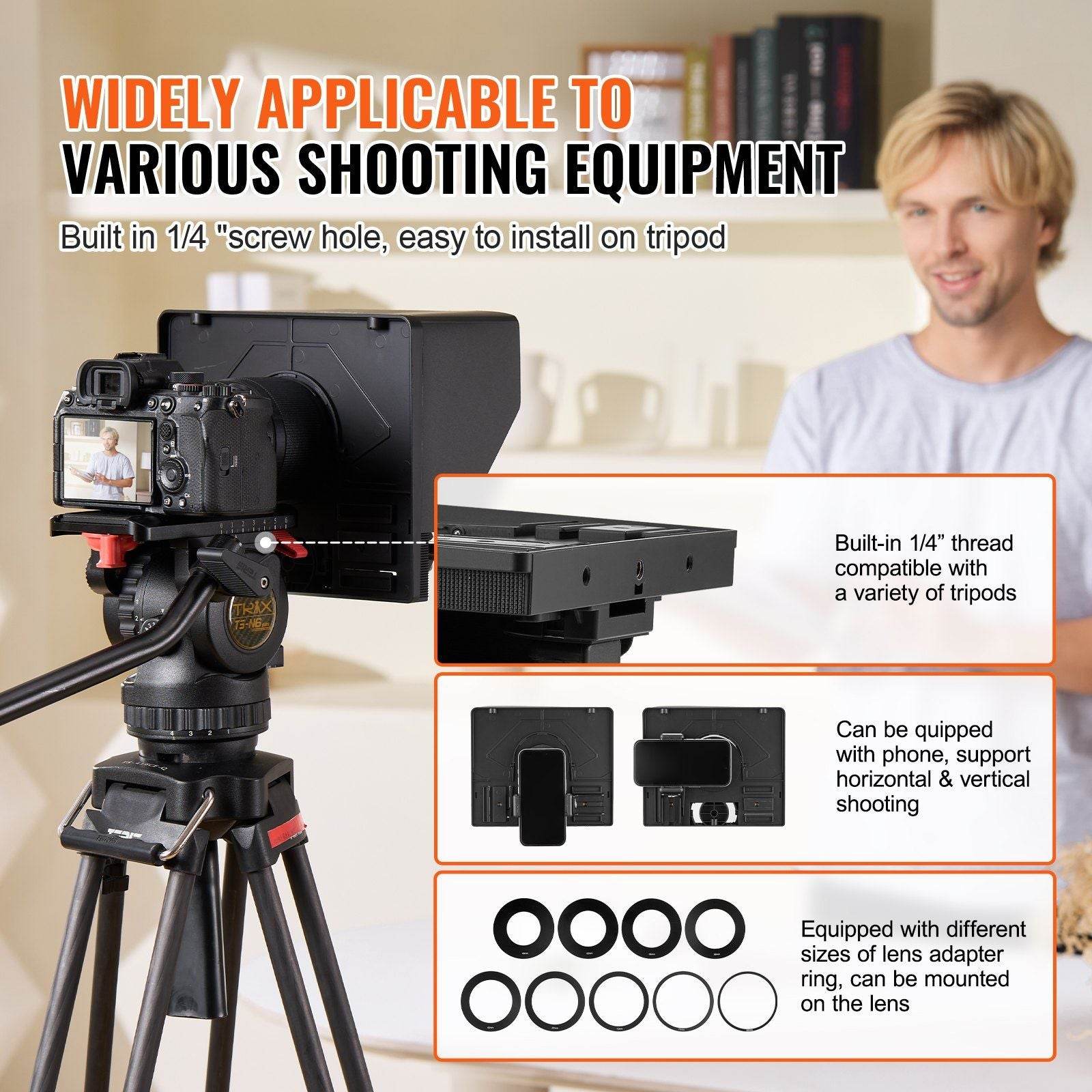 10'' Portable Teleprompter Remote for Webcam Smartphone Live Streaming - Discount Msrp 