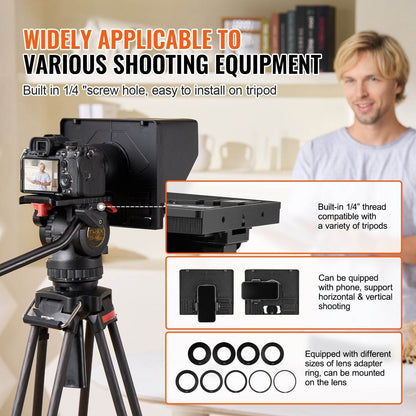 10'' Portable Teleprompter Remote for Webcam Smartphone Live Streaming - Discount Msrp 