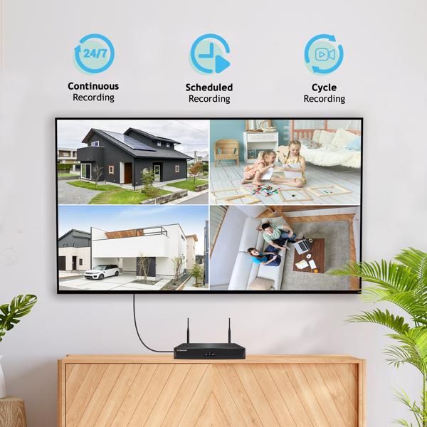 Jennov 5MP Wireless Security Camera System Outdoor IP66 IR WIFI Camera 1TB NVR - Discount Msrp 