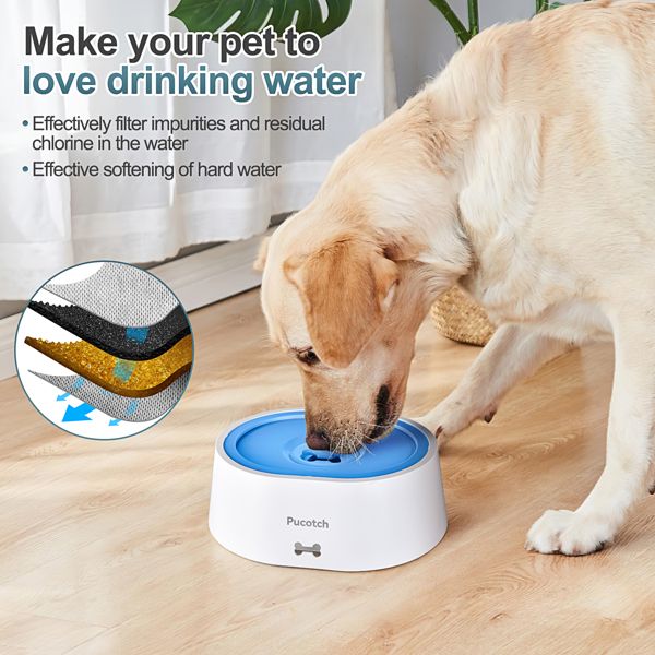Dog Water Bowl No Spill 2L/70oz Spill Proof Dog Water Bowl Slow Water Feeder for Dogs No Splash Pet Water Bowl Dispenser for Messy Drinkers Vehicle Travel Dog Water Bowl,BPA Free - Discount Msrp 