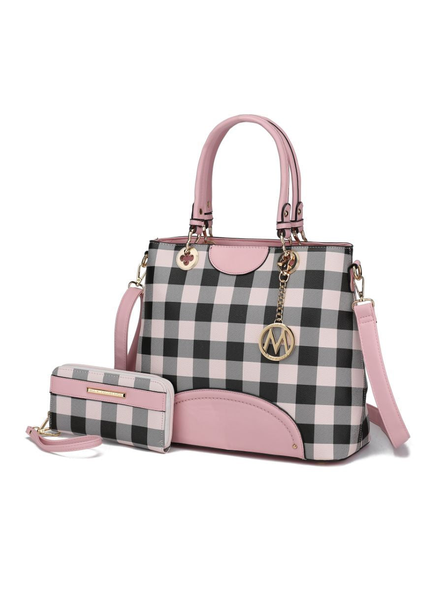 MKF Collection Gabriella Checkers Handbag with Wallet by Mia k - Discount Msrp 