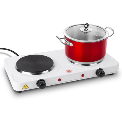 2000W Double Electric Burner Portable Dual Counter Stove Countertop Hot Plate Kitchen Cooker Stove with 5 Gear Temperature Control - Discount Msrp 