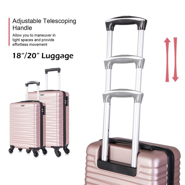 Hardshell Luggage Sets Suitcase ABS Lightweight with Spinner Wheels and TSA Lock Blue - Discount Msrp 