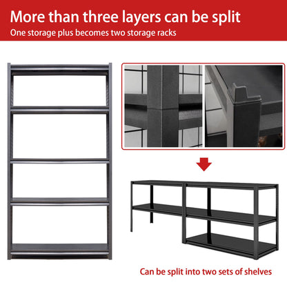 78"H 5 Tier Metal Shelves for Storage Garage Shelving 2000LBS Heavy Duty Storage Shelves Adjustable Garage Shelf Industrial Shelving Unit Storage Utility Rack,47.2"W*18"D*78"H,Black - Discount Msrp 