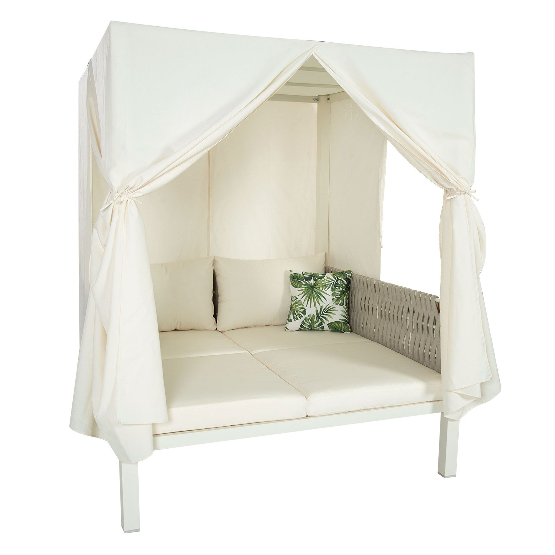 Outdoor Patio Sunbed with Curtains, High Comfort, Suitable for Multiple Scenarios - Discount Msrp 