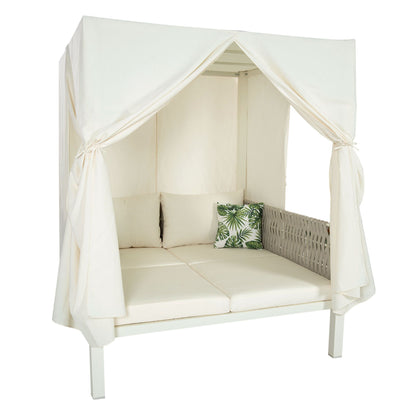 Outdoor Patio Sunbed with Curtains, High Comfort, Suitable for Multiple Scenarios - Discount Msrp 