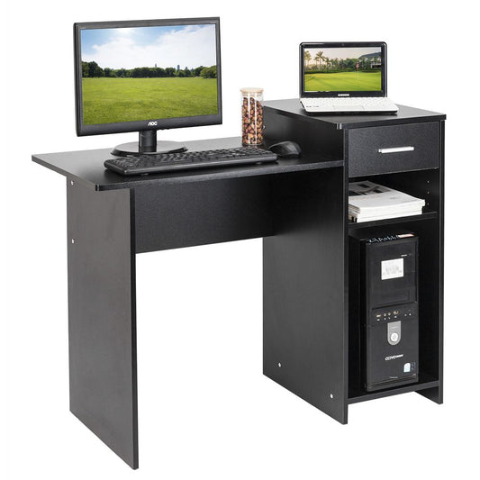 High-quality Integrated Melamine Board Computer Desk with Drawer Black RT - Discount Msrp 
