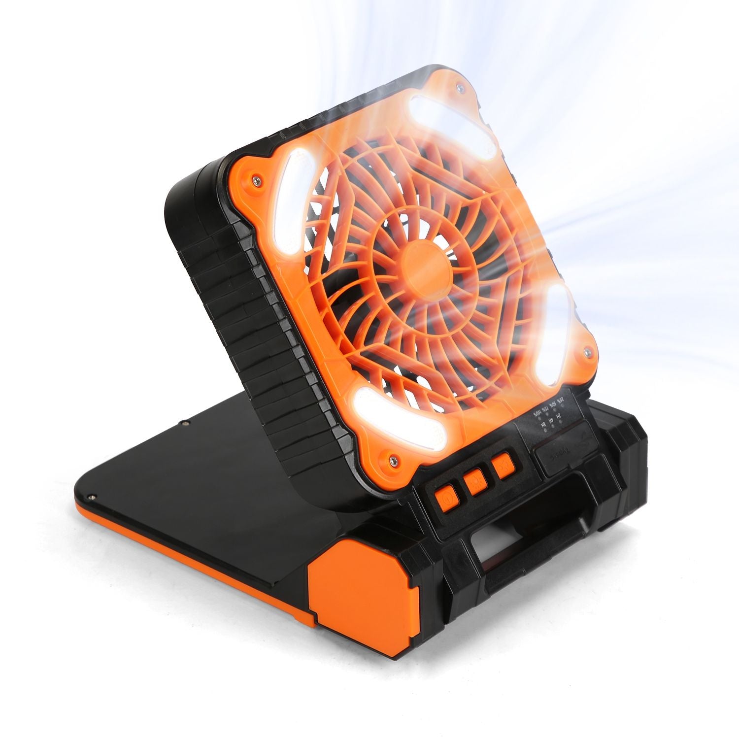 Solar Camping Fan With LED Lantern 5200mAh Rechargeable Battery Operated Portable Fan with Emergency Power Bank 4 Wind Speeds 3 Light Modes 3 Timers for Hiking Fishing Travel GPCT5319 - Discount Msrp 