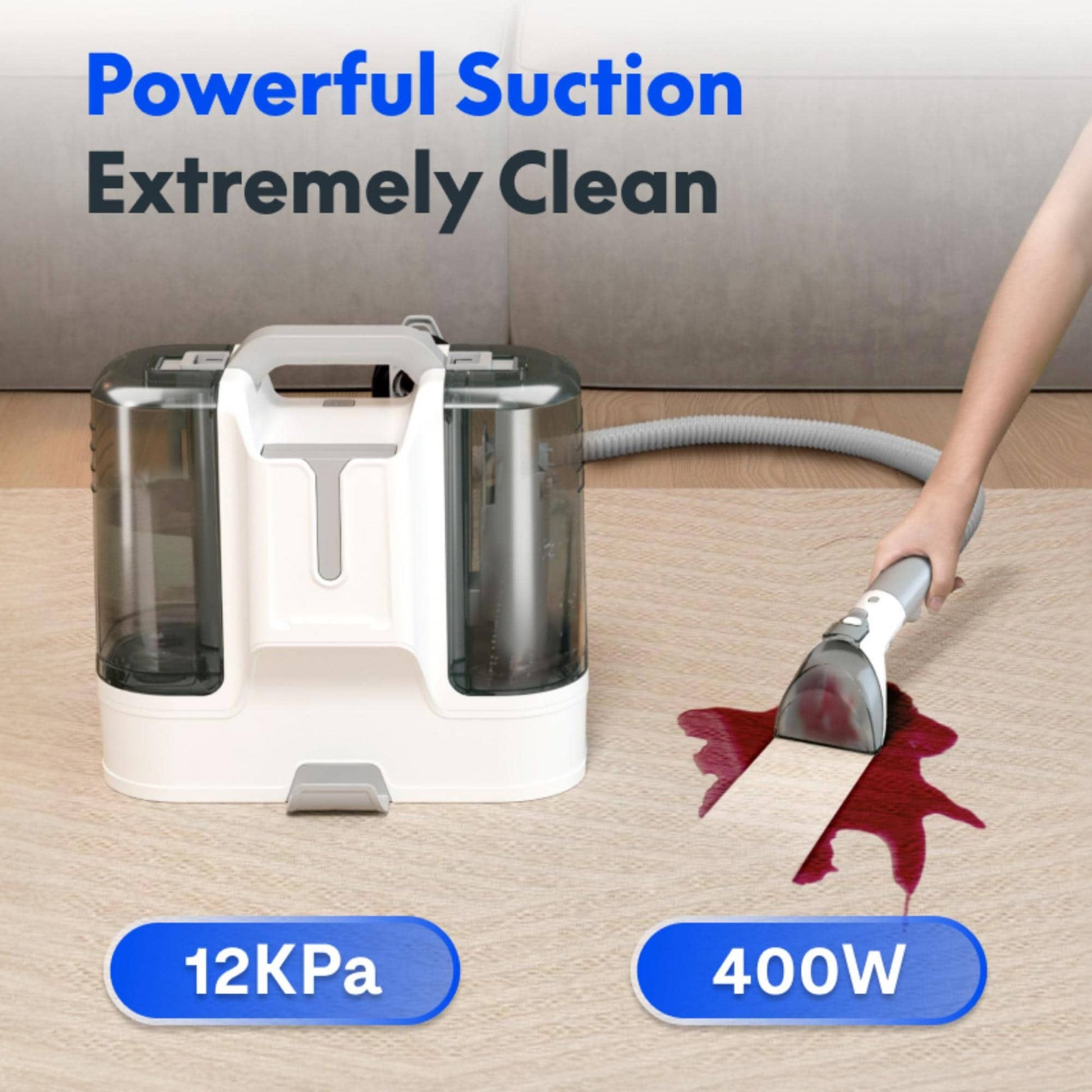 Carpet Cleaner Machine, Upholstery Portable StainRemover, Ordor & Stain & Spot Removr, Perfect for Pet Hair, Carpet, Area Rugs, Car and Coches, Strong Suction, White - Discount Msrp 
