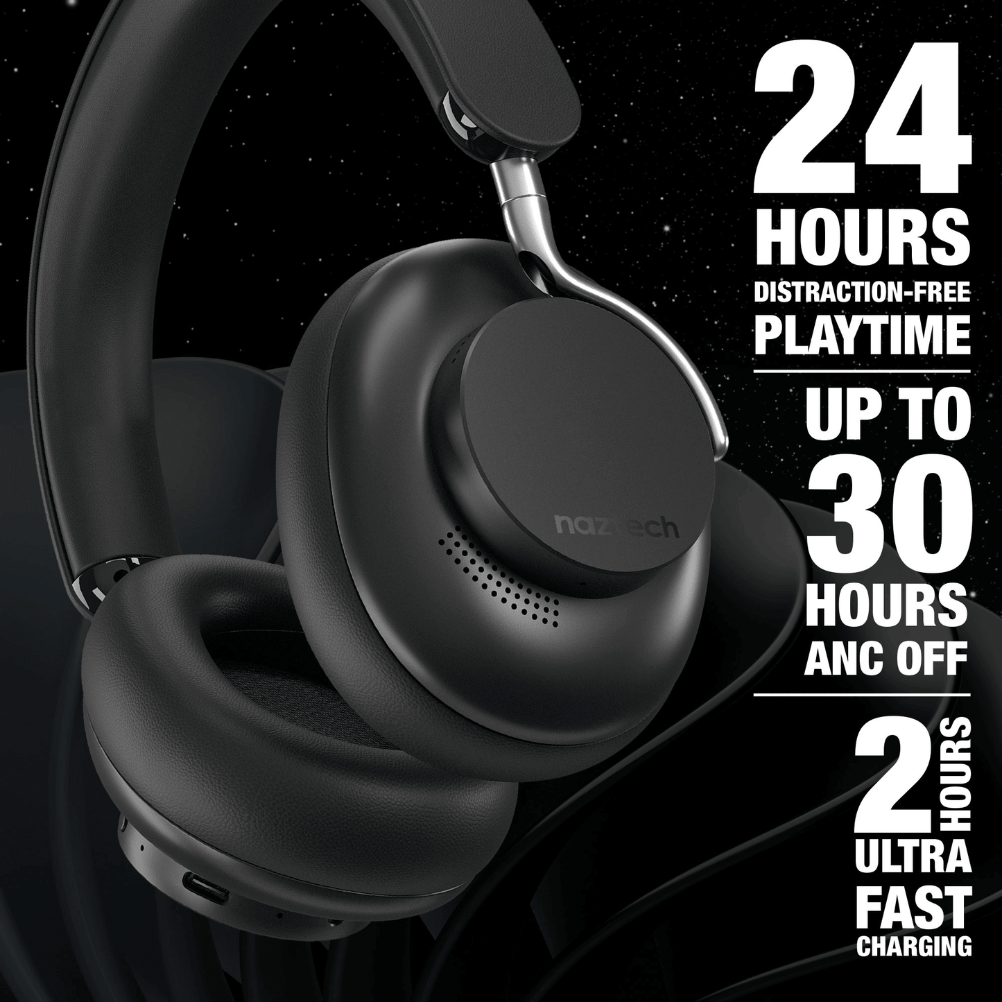 Naztech Aura 360 ANC Wireless Headphones - Discount Msrp 