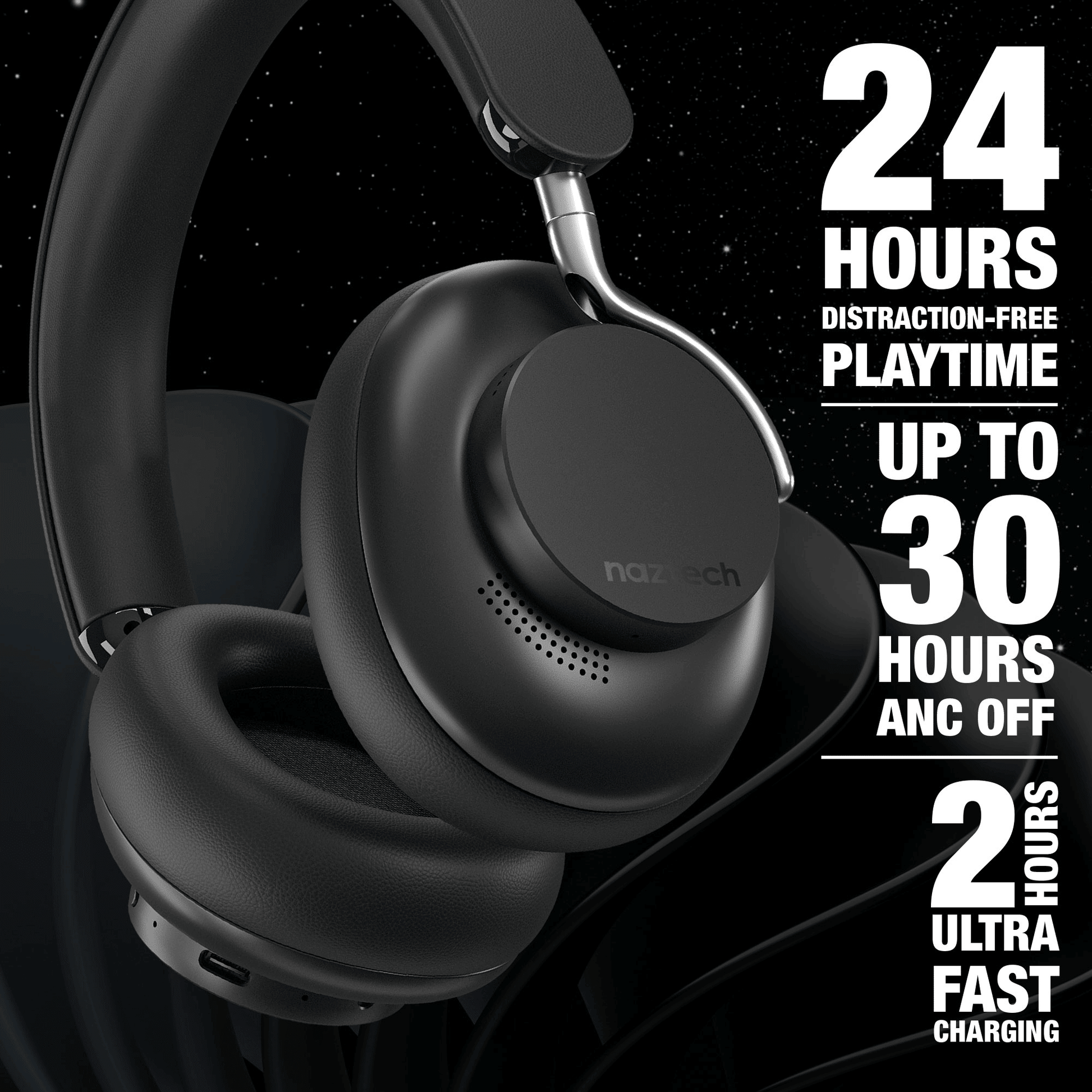 Naztech Aura 360 ANC Wireless Headphones - Discount Msrp 