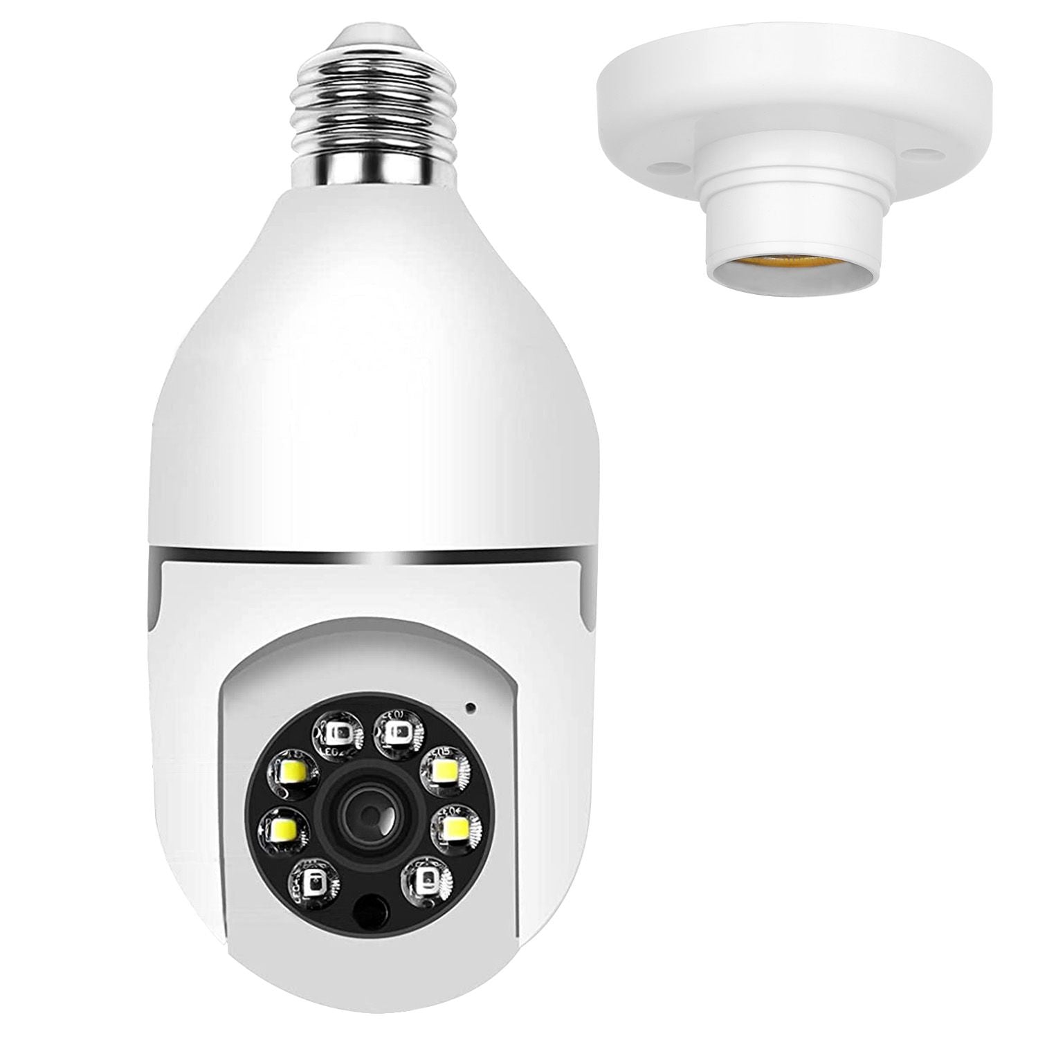 E27 WiFi Bulb Camera 1080P FHD WiFi IP Pan Tilt Security Surveillance Camera - Discount Msrp 