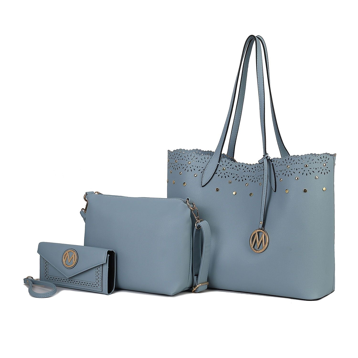 MKF Collection Mariahna 3 PCS Shopper Tote, Cross and Wallet Handbag by Mia K - Discount Msrp 