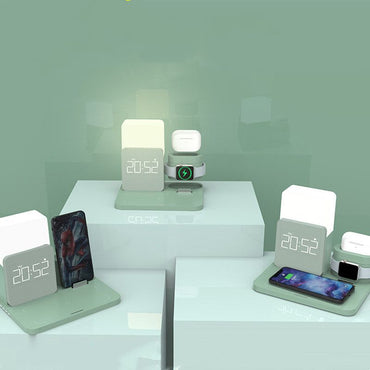 Multifunctional Alarm Clock Wireless Charger Bedroom - Discount Msrp 