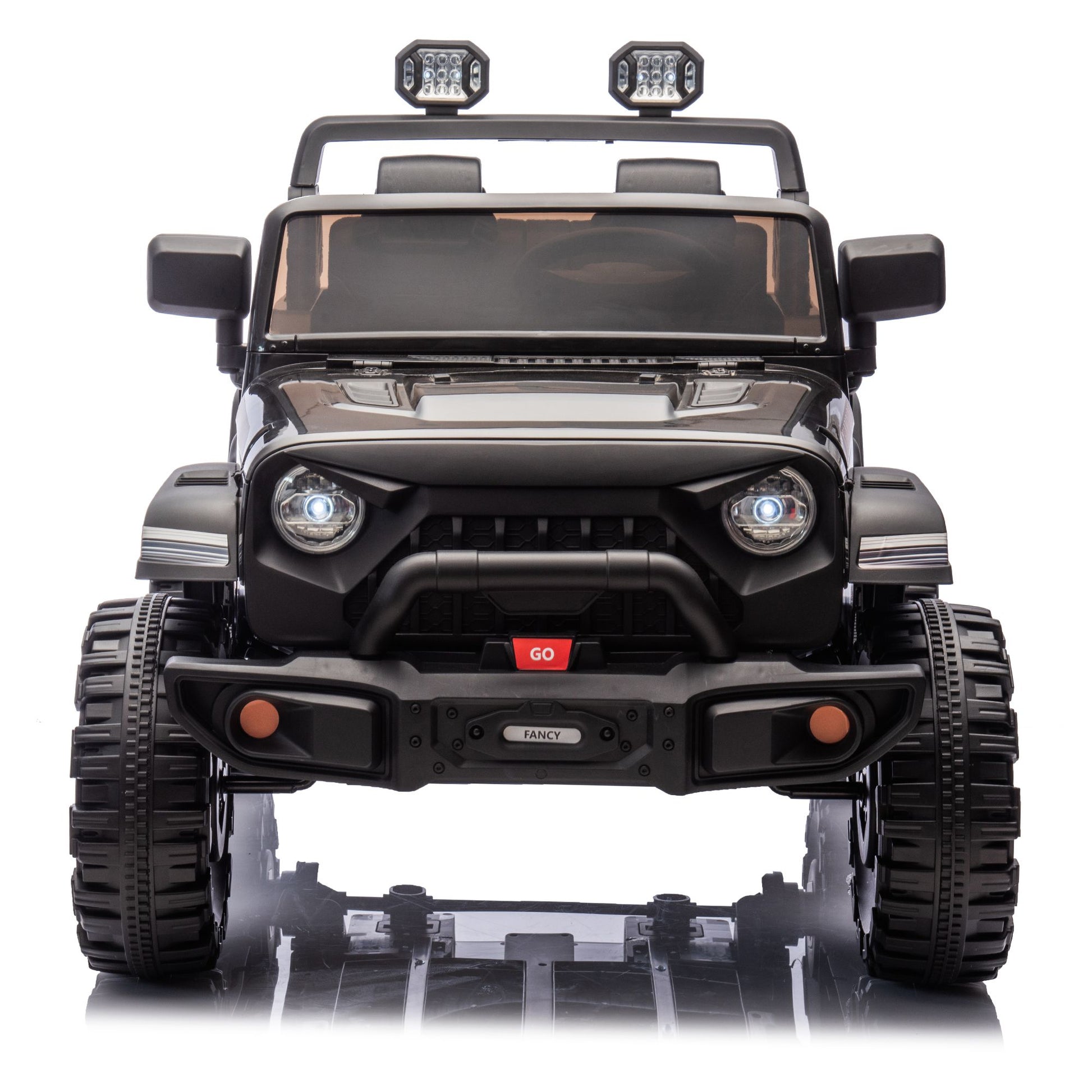 24V Two-seater Kids Ride On Electric Car W/parents control,Seat width 19.69in,400W motor,Four-wheel suspension,light&searchlight,USB,MP3,Bluetooth,Provide a speed of 1.86-4.35MPH for kids of 3+. - Discount Msrp 