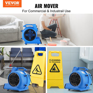 VEVOR Floor Blower, 1/2 HP, 2600 CFM Air Mover for Drying and Cooling, Portable Carpet Dryer Fan with 4 Blowing Angles and Time Function, for Janitorial, Home, Commercial, Industrail Use, ETL Listed - Discount Msrp 
