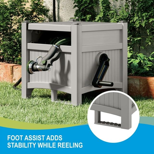 100 ft. Hose Hideaway Hose Reel, Gray - Discount Msrp 