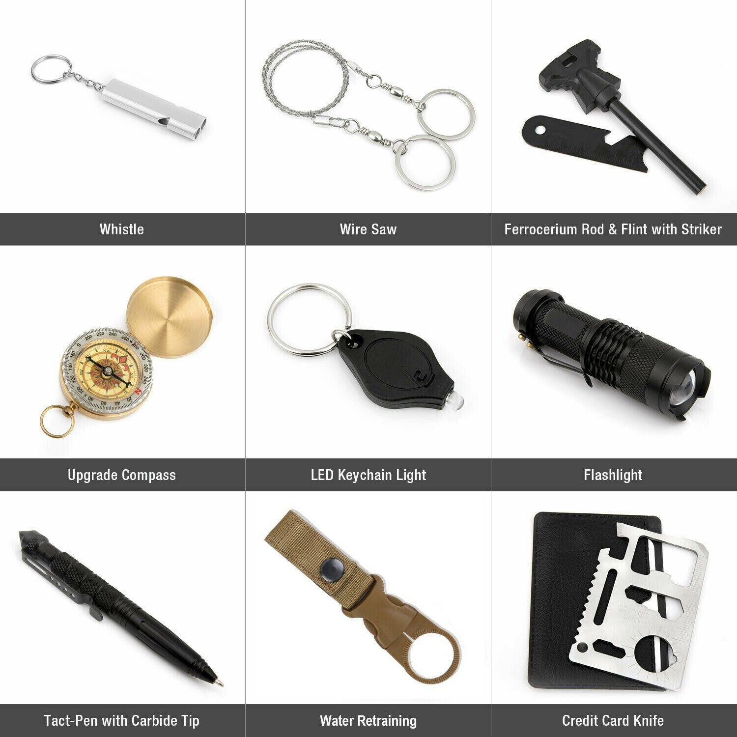 14 in 1 Outdoor Emergency Survival Gear Kit Camping Tactical Tools SOS EDC Case - Discount Msrp 