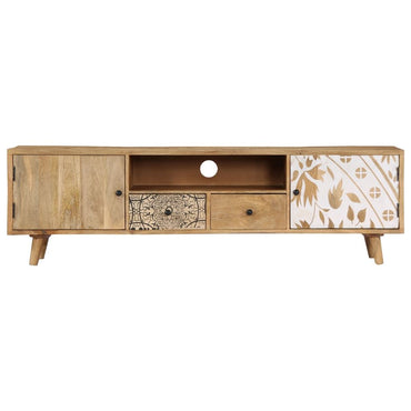 TV Stand 55.1"x11.8"x15.7" Solid Wood Mango - Discount Msrp 