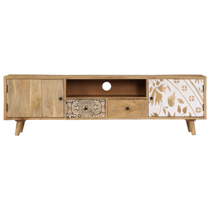 TV Stand 55.1"x11.8"x15.7" Solid Wood Mango - Discount Msrp 