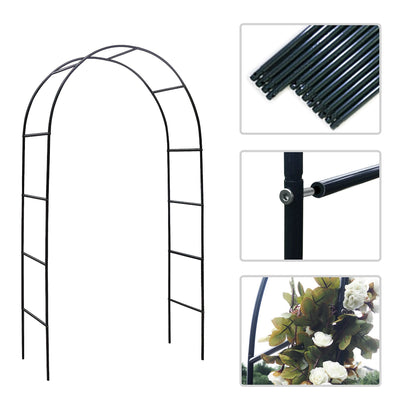 78"H x 45"W Metal Garden Arch Trellis; Adjustable Arbor Trellis for Garden Climbing Plants Support or Wedding Decor - Discount Msrp 