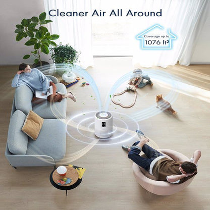 Home large room air purifier with lighting up to 1076ft², VEWIOR H13 True HEPA Air Purifier with Scented Sponge, Sleep Mode, Timer for Wildfire Smoke Pet Dust Pollen Odors (Banned by Amazon) - Discount Msrp 