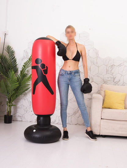 Free Standing Inflatable Punching Bag, Adults Teenage Fitness Sport Stress Relief Boxing Target, Heavy Training Bag - Discount Msrp 