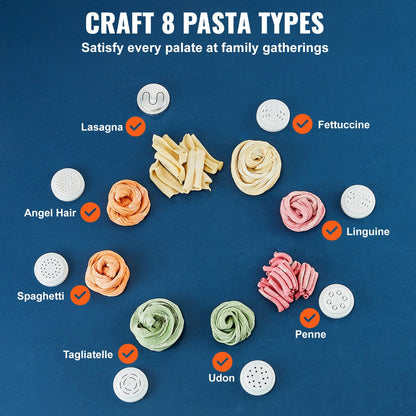 Electric Pasta Maker Automatic Noodle Making Machine with 8 Pasta Shape - Discount Msrp 