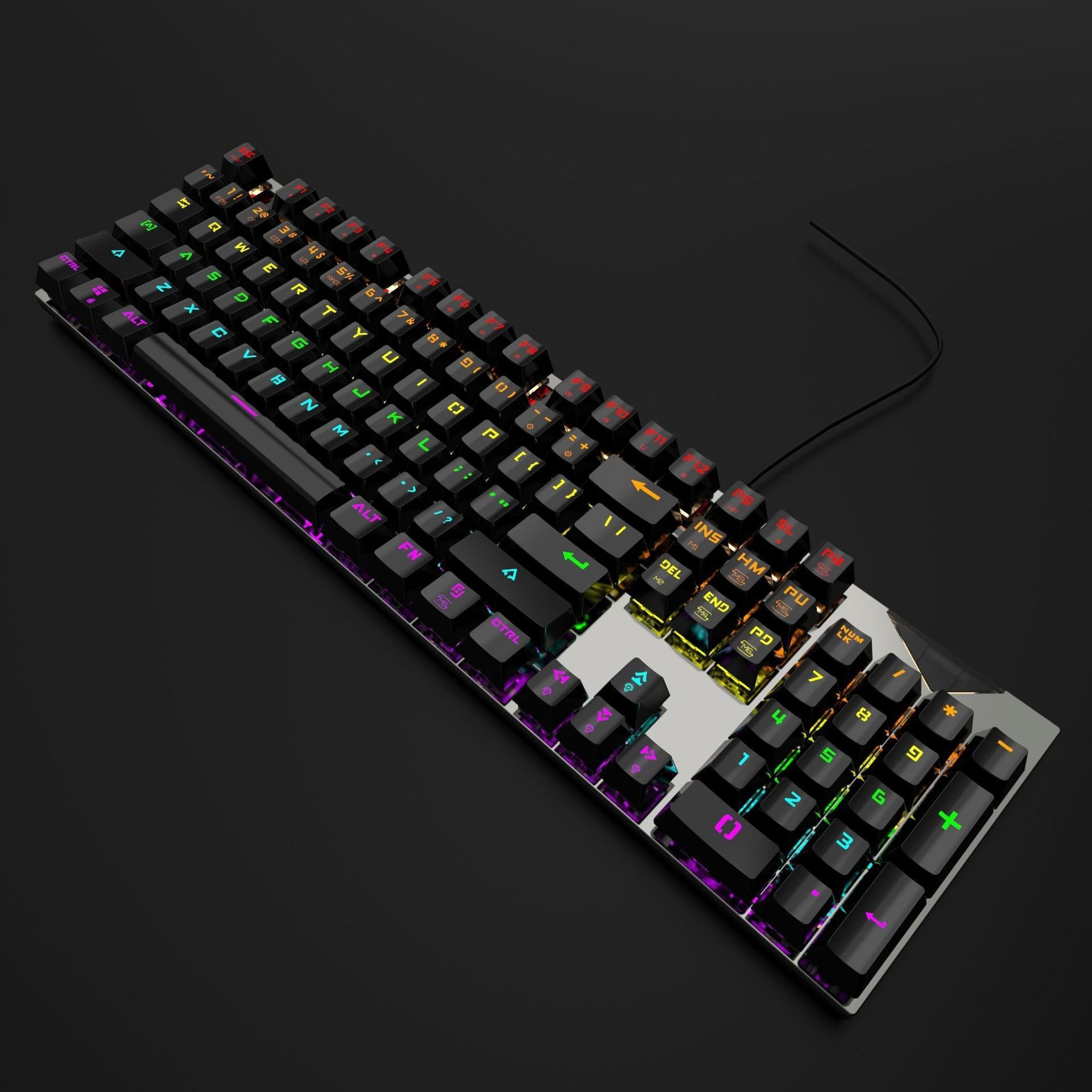 Wired Mechanical KeyboardGaming KeyboardMechanical KeyboardLuminous BacklightPlug and PlayGreen Axis Mechanical Keyboard - Discount Msrp 