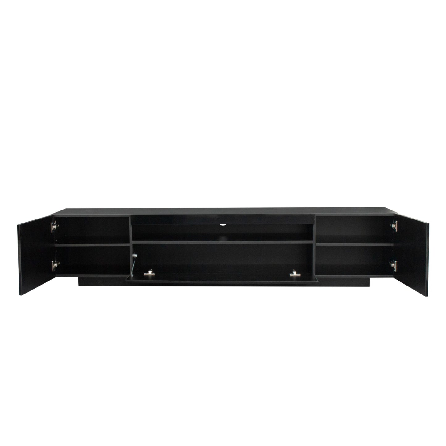 TV Cabinet Wholesale, Black TV Stand with Lights, Modern LED TV Cabinet with Storage Drawers, Living Room Entertainment Center Media - Discount Msrp 