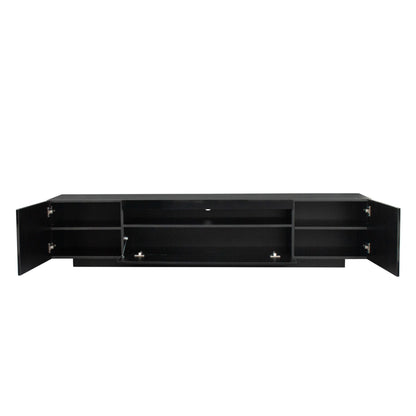 TV Cabinet Wholesale, Black TV Stand with Lights, Modern LED TV Cabinet with Storage Drawers, Living Room Entertainment Center Media - Discount Msrp 