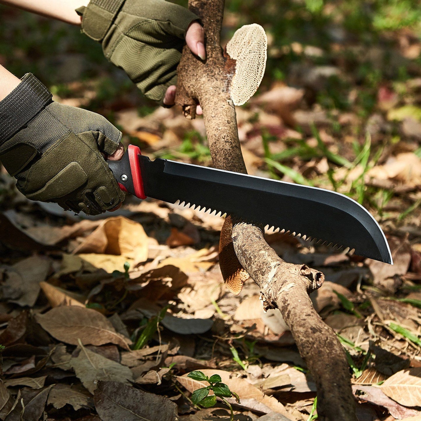 Camping Hatchet Machete Knife Set Sheath Hunting Knife Flashlight Paracord - Discount Msrp 