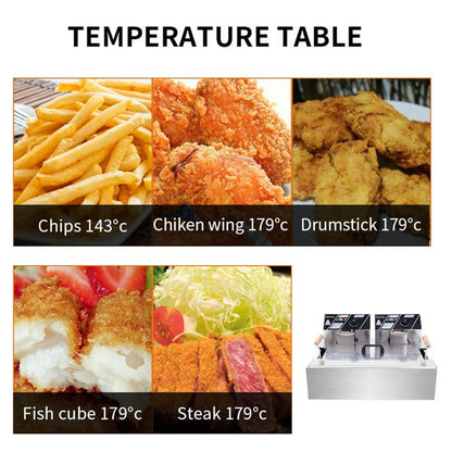[Replace the old encoding 82308600]Eh83O 110V Oil Consumption 12.7Qt/12L Oil Pan Total Capacity 23.26Qt/22L Stainless Steel Large Single-Cylinder Electric Fryer 5000W Max - Discount Msrp 