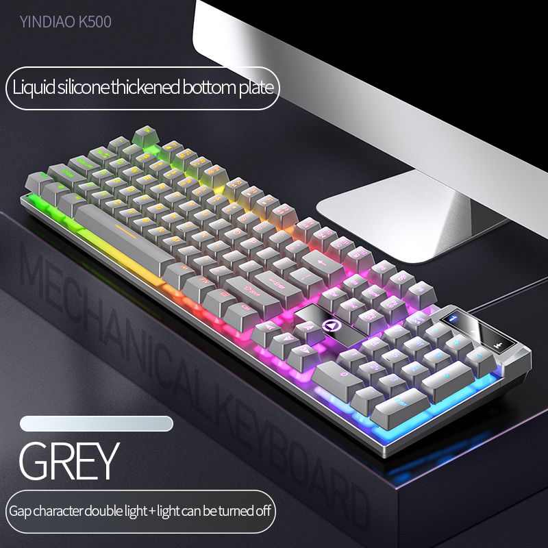 104 Keys Gaming Keyboard Wired Keyboard Color Matching Backlit Mechanical Feel Computer E-sports Peripherals for Desktop Laptop - Discount Msrp 