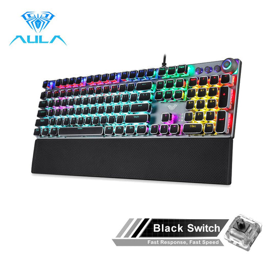 Gaming Mechanical Keyboard Retro Square Glowing Keycaps Backlit USB Wired 104 Anti-ghosting Gaming Keyboard for PC laptop - Discount Msrp 