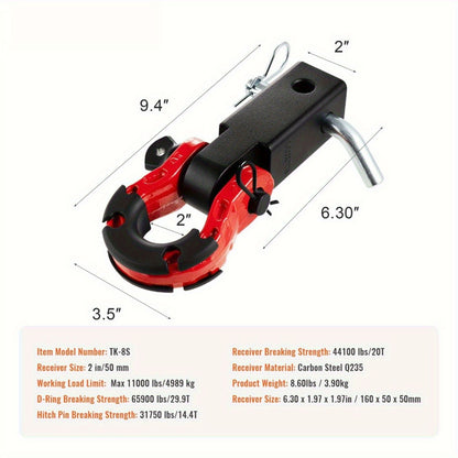 65, 900 lbs Heavy-Duty Trailer Shackle D-Ring Hitch Receiver - Ultra-Strong Recovery Gear for Trucks & Jeeps DIY - Discount Msrp 