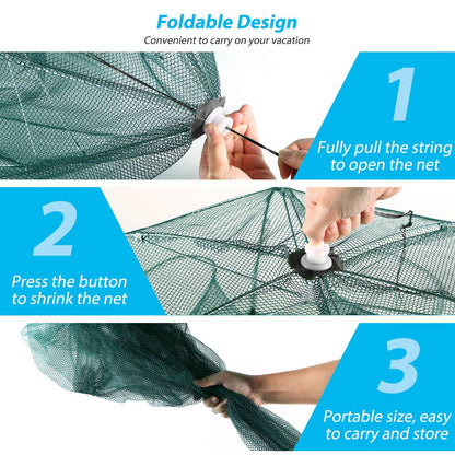 Fishing Trap Net Portable Folded Fishing Bait Trap Shrimp Minnow Crab Bait Net - Discount Msrp 
