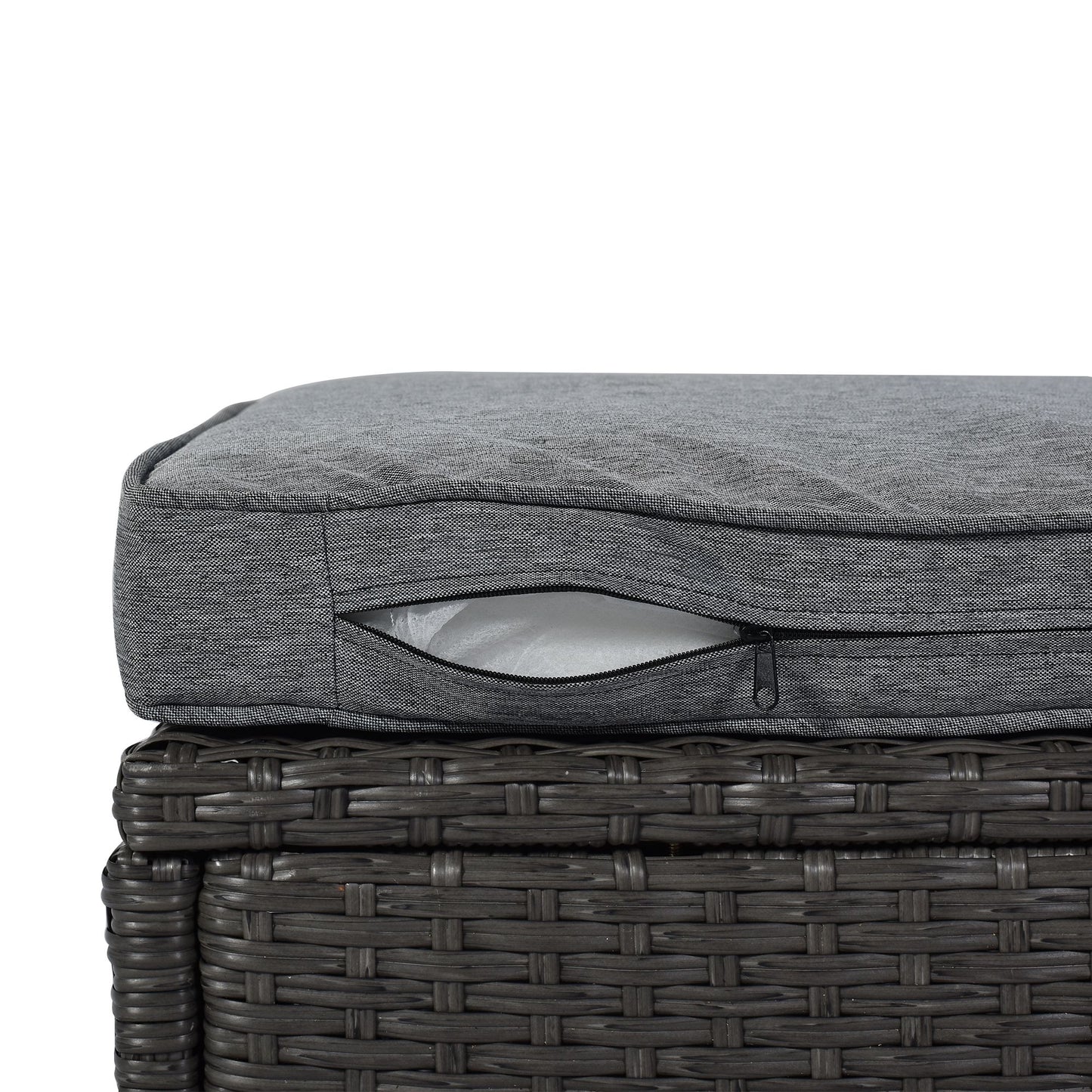 Outdoor Patio Rectangle Daybed with Retractable Canopy, Wicker Furniture Sectional Seating with Washable Cushions, Backyard, Porch - Discount Msrp 
