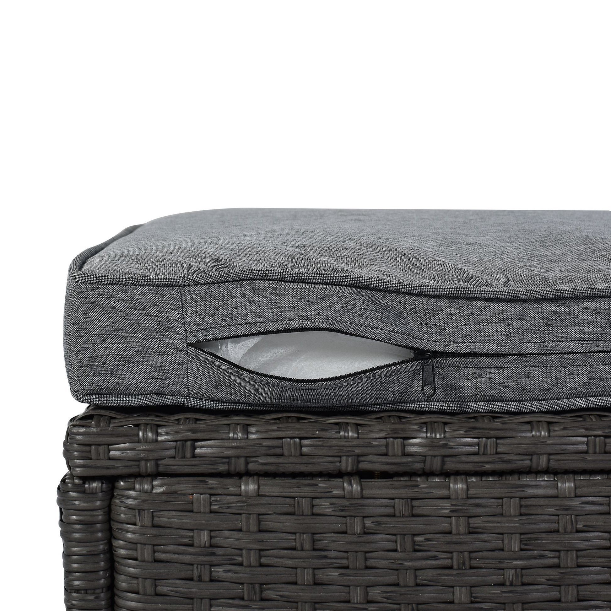 Outdoor Patio Rectangle Daybed with Retractable Canopy, Wicker Furniture Sectional Seating with Washable Cushions, Backyard, Porch - Discount Msrp 